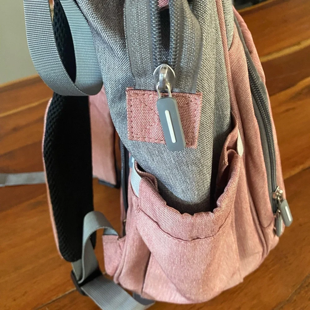 Upsimples Gray and‎ Pink Backpack diaper bag perfect condition